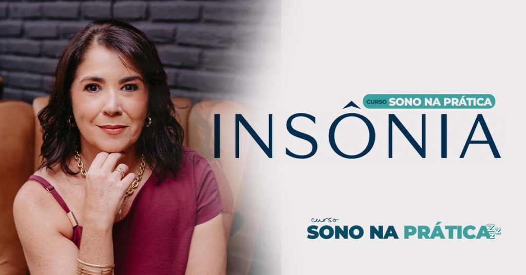 Card de divulgação do curso online Sono na Prática: Insônia, da Dra. Simone Prezotti, para médicos que desejam aprofundar o diagnóstico e o tratamento da insônia.