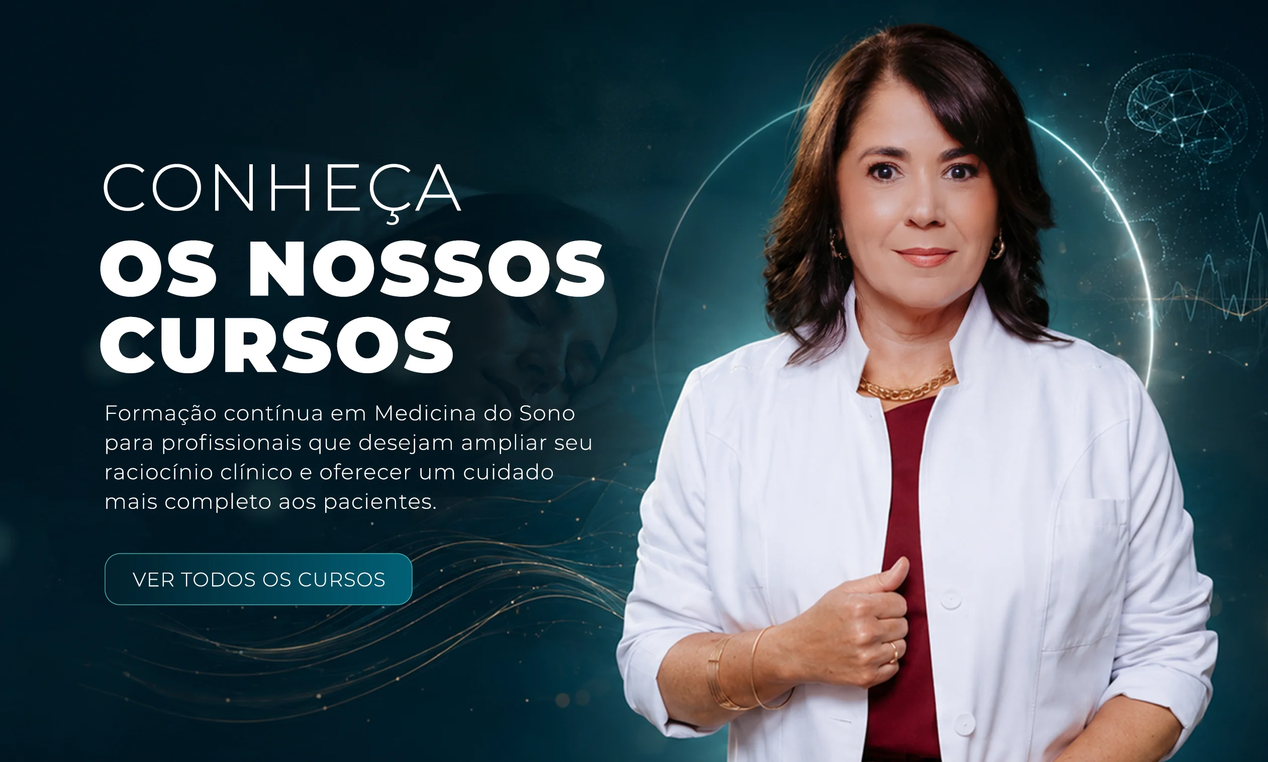 Banner da seção conheça cursos no site da Dra. Simone Prezotti