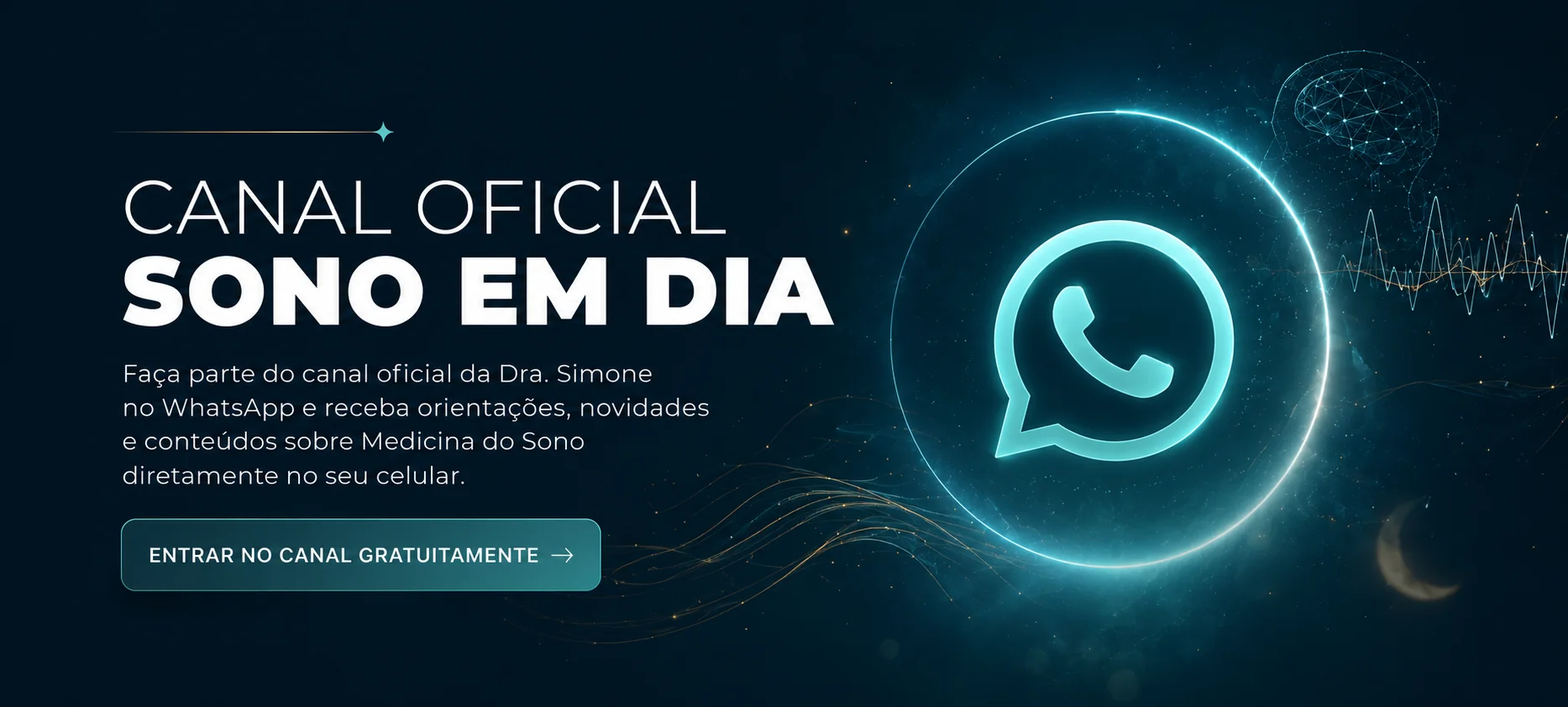 Banner do canal oficial da Dra. Simone Prezotti no WhatsApp